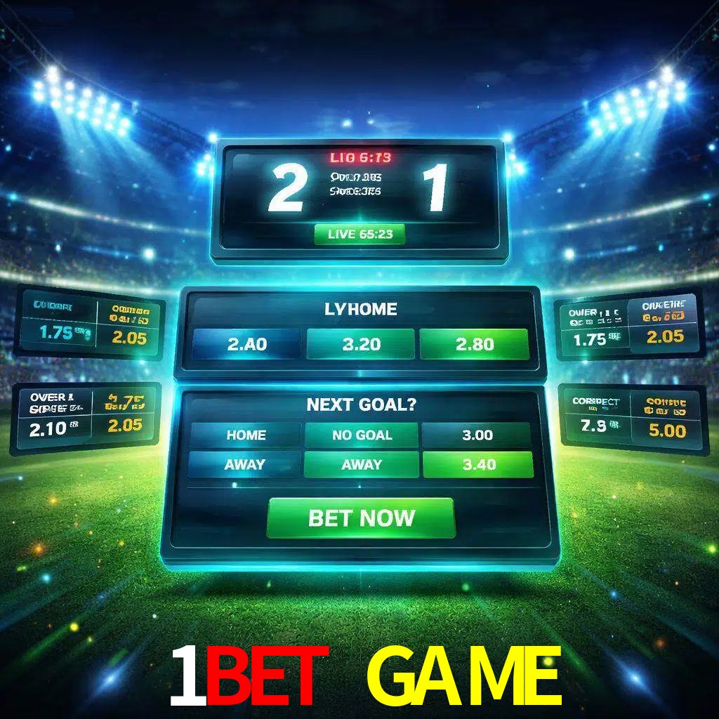Vista de apuestas en vivo 1BET GAME durante un partido en curso