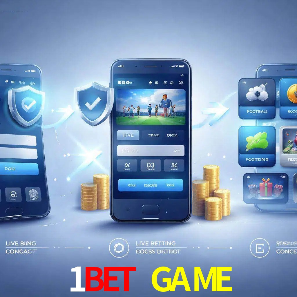 Pasos de acceso a la app 1BET GAME en pantalla de teléfono móvil