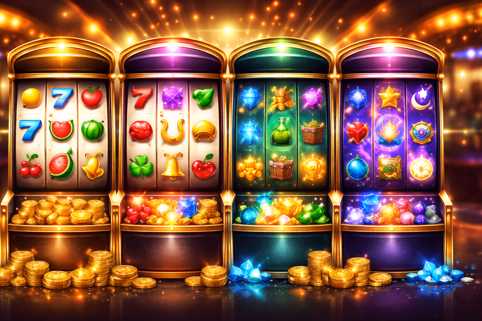 Tragamonedas destacadas y categorías de carretes 1BET GAME